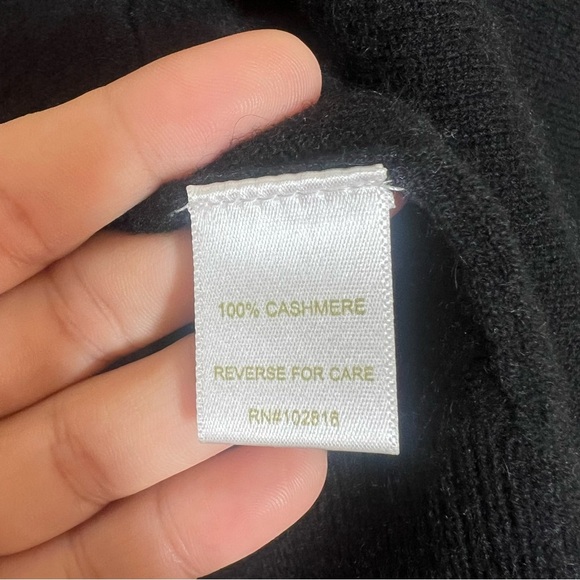 Garnet Hill Black V-Neck Poncho-Style Cashmere Sweater Size XS - Picture 4 of 8